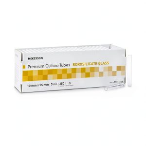 McKesson Glass Culture Tubes Borosilicate 3 mL Rims 250 Count-0