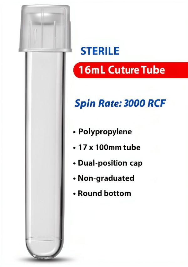 Polypropylene Culture Tube Globe Scientific 110178 14mL Sterile Cap-1